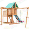 Детская игровая площадка для дачи Babygarden с балконом и рукоходом, горка 2,4 метра