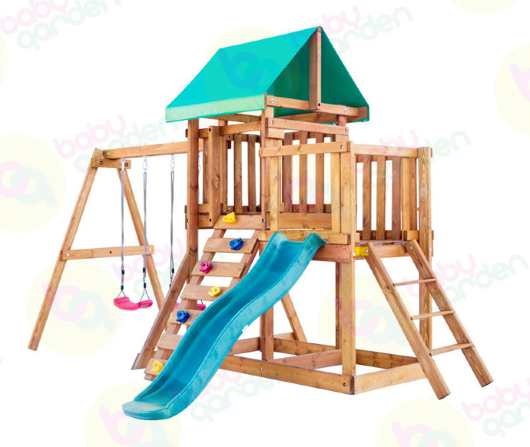 Детская игровая площадка для дачи Babygarden с балконом, горка 1,8 метра
