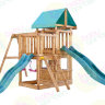 Детская игровая площадка для дачи Babygarden с балконом, закрытым домиком и двумя горками