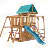 Детская площадка для дачи Babygarden с балконом, закрытым домиком и рукоходом, горка 1,8 метра